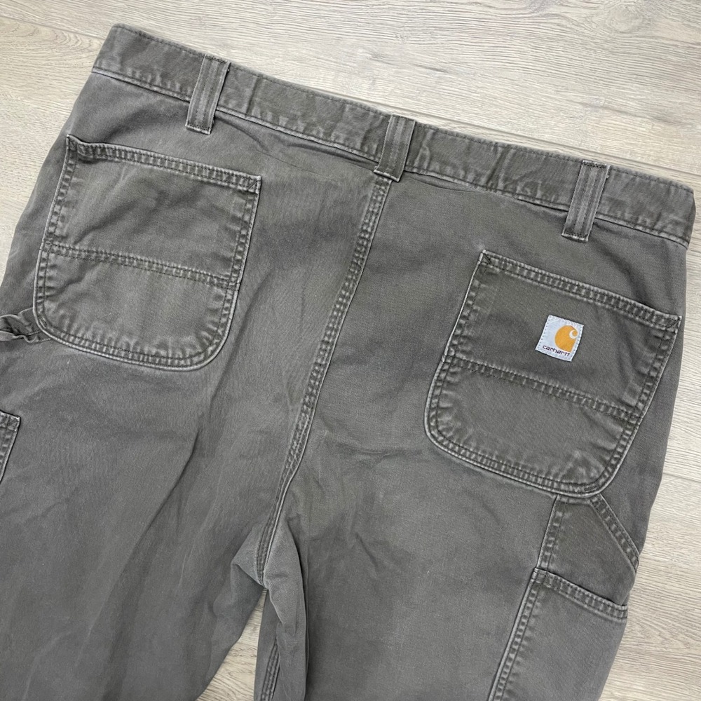 Carhartt B324-DFE Canvas Work Pants Mens 40x34 Gray Loose Fit Carpenter